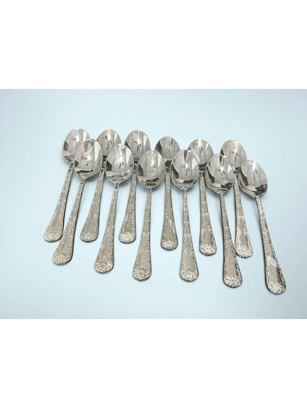 WM Rogers Enchanted Rose Silverplated Flatware Silverware 51pc Set Fair Cond.